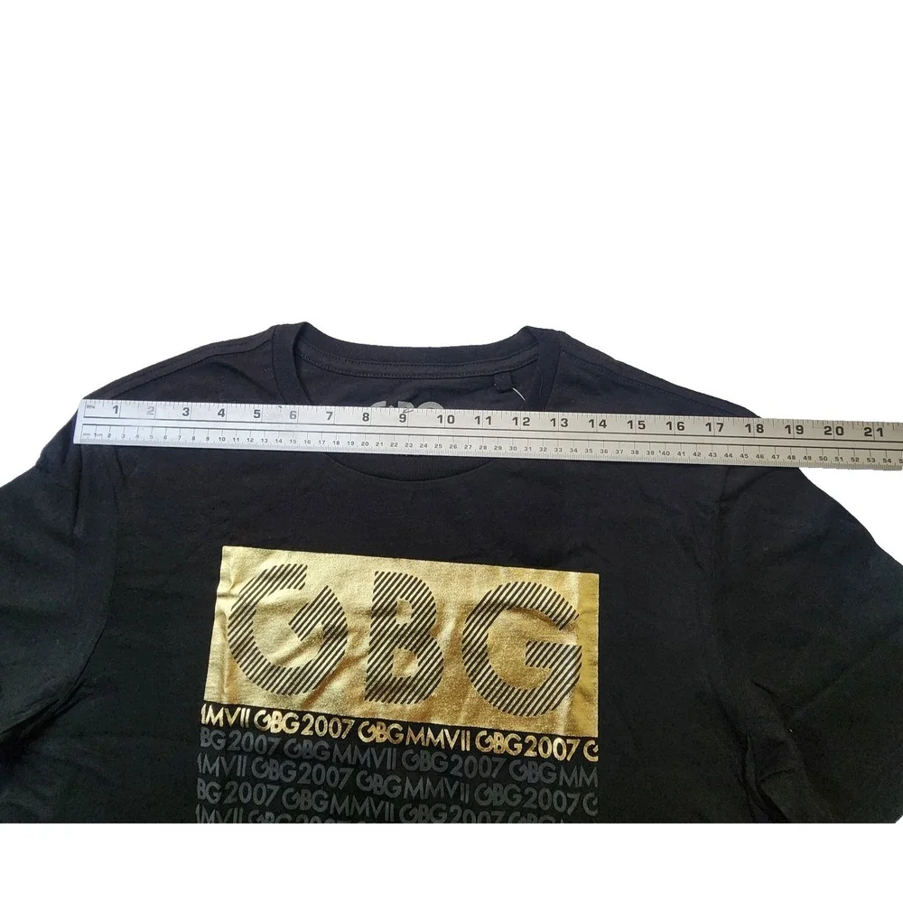 G by GUESS Los Angeles Men's Short Sleeve T-Shirt Size M Jonathan Tee Black/Gold - Picture 4 of 7